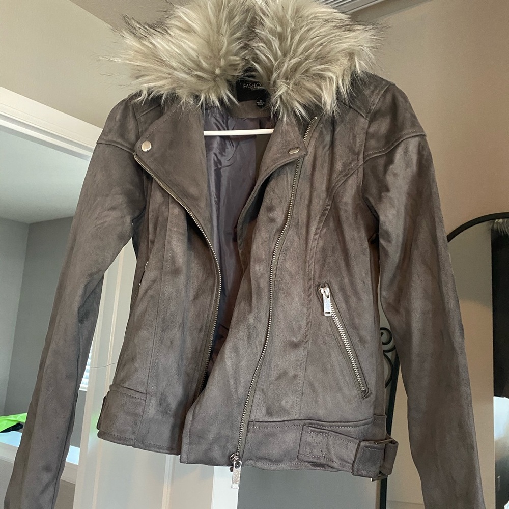 Fashion Nova women’s small Moto Jacket - Grey